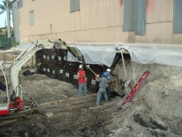 Opgraving damwanden muren